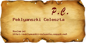Peklyanszki Celeszta névjegykártya